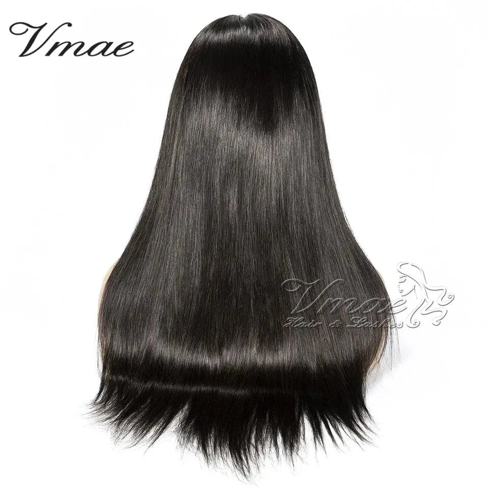 VMAE Hot Selling 130 150 Density Peruvian Indian Body Wave Straight Virgin Human Hair Full Lace Wigs
