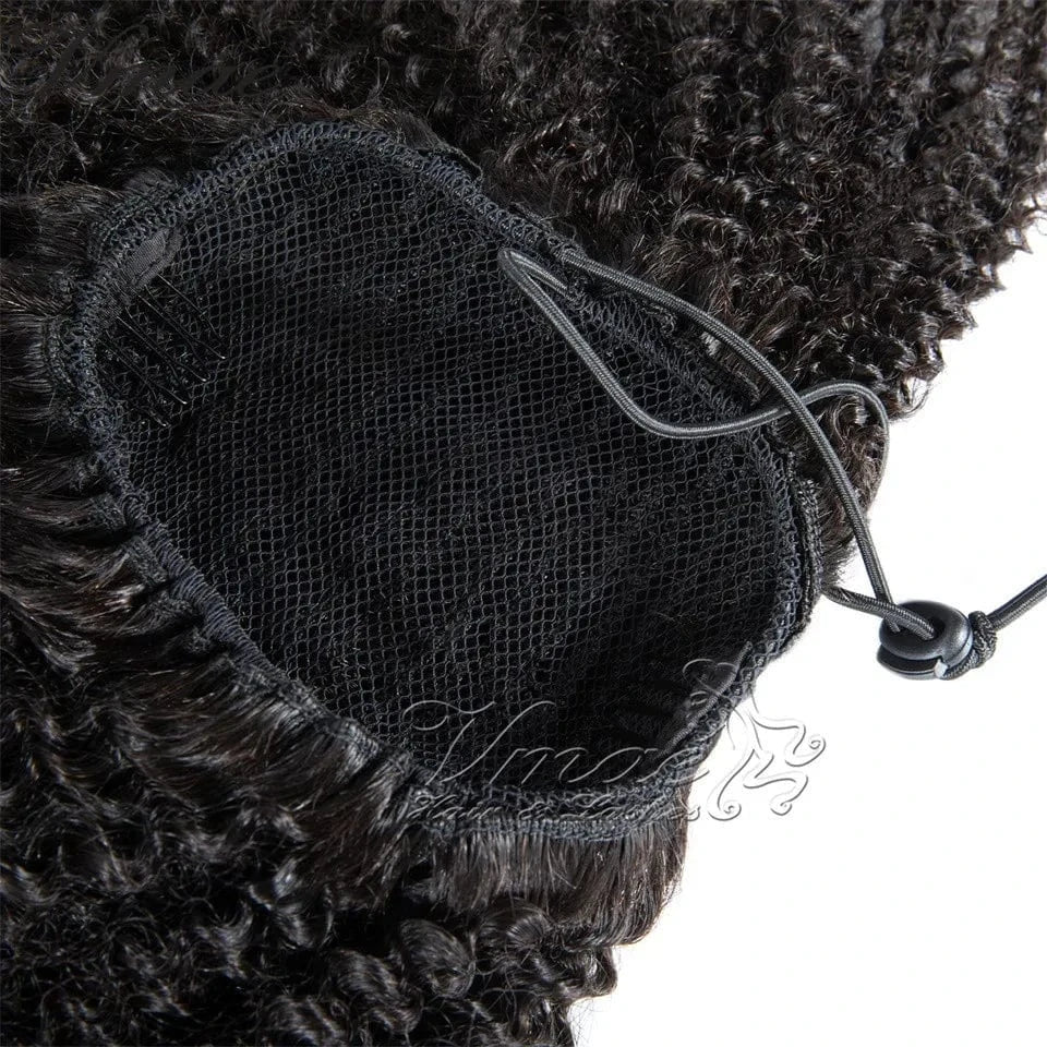 VMAE Malaysia Indian Short Afro 3A 3B 3C 4A 4B 4C Curly Raw Virgin Horse Hair Drawstring Ponytail Hair Extension For African