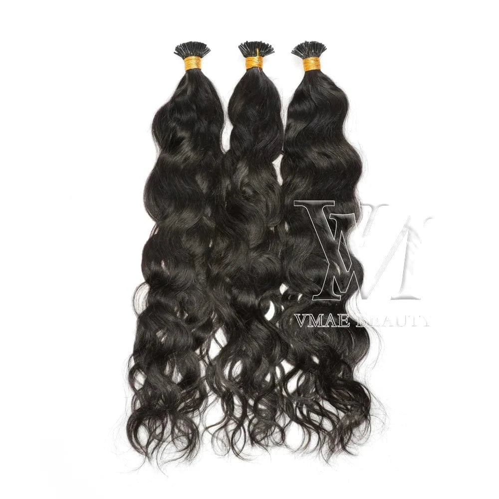 VMAE Peruvian Burmese Unprocessed Virgin Hair 100g 1g/s NC Body Deep Water Wave Custom Kinky Curly I Tip Human Hair Extension
