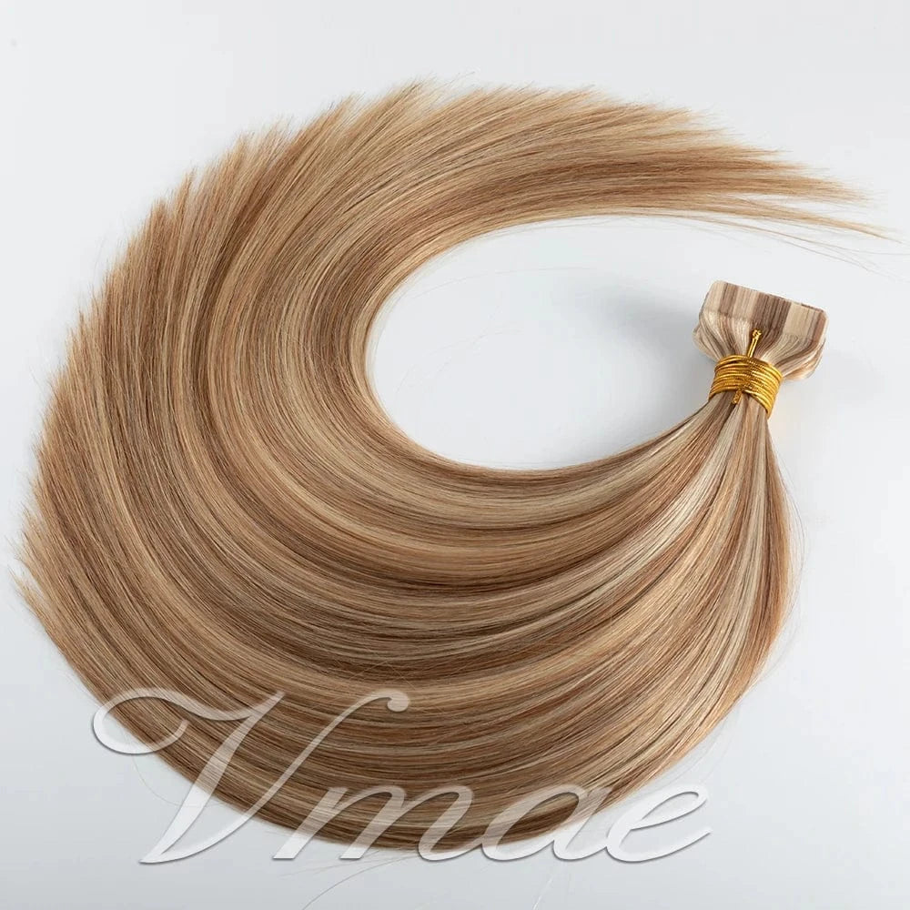 Vmae Virgin Russian Raw Hair Straight Remy Raw Dark Rooted Ombre 613 Blonde Tape In Hair Extensions 100Human Hair