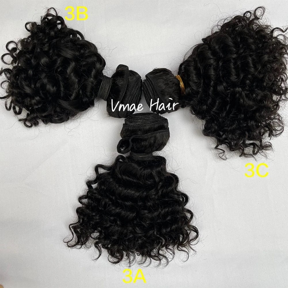 VMAE Wholesale Mongolian Unprocessed Raw Weft Human Hair Bundles Afro Kinky Curly 3A 3B 3C 4A 4B 4C Human Hair Extensions