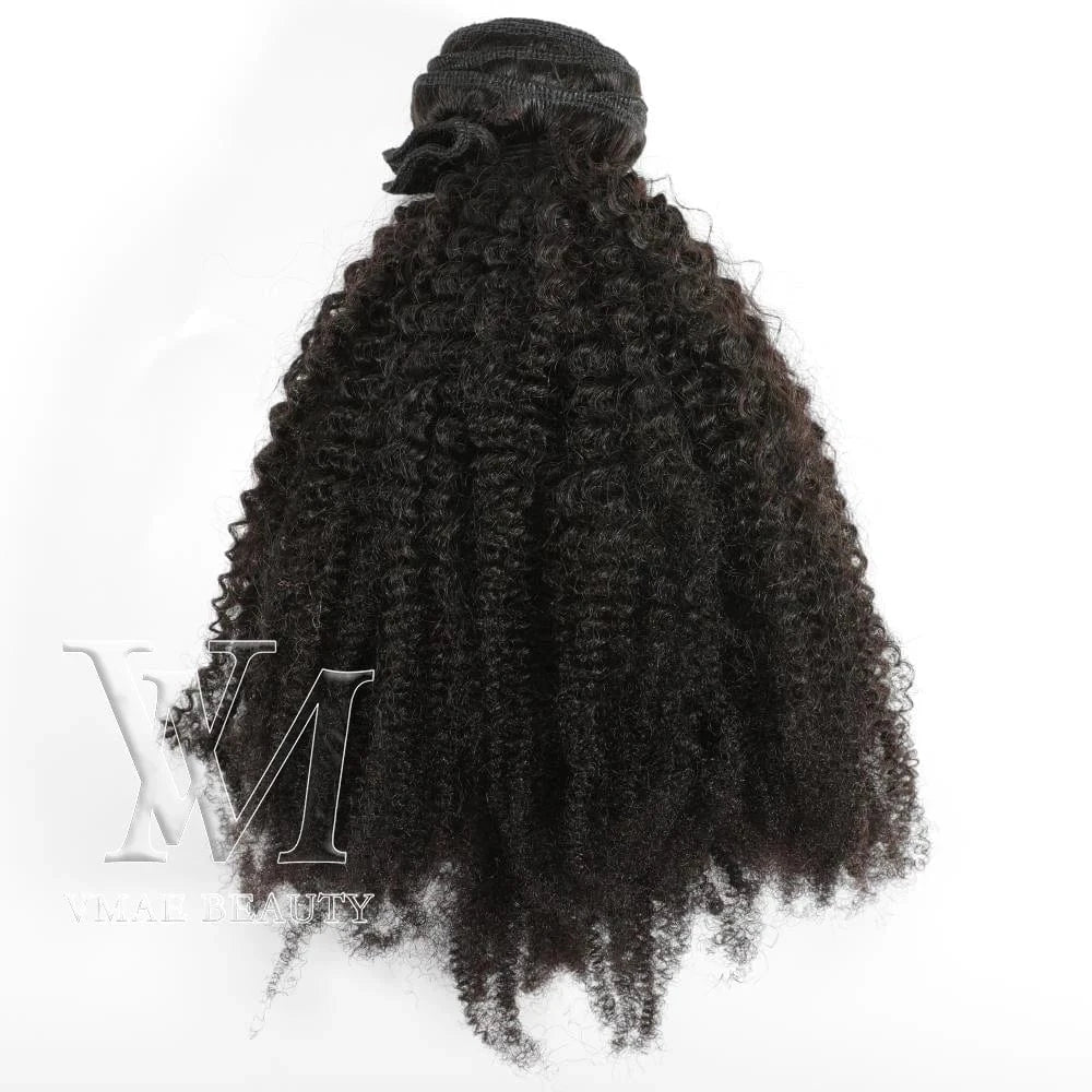 VMAE Wholesale Mongolian Unprocessed Raw Weft Human Hair Bundles Afro Kinky Curly 3A 3B 3C 4A 4B 4C Human Hair Extensions