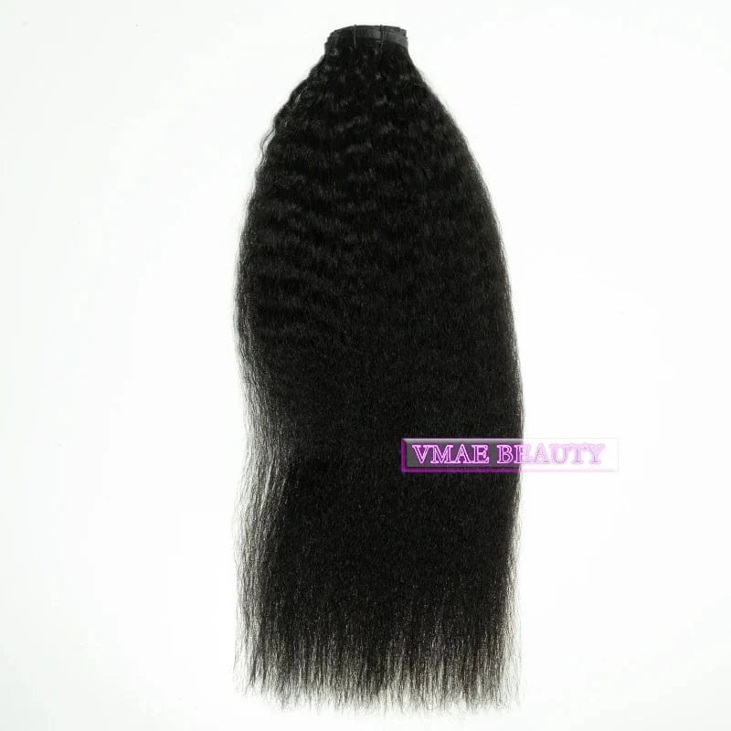 VMAE Wholesale Vietnamese Raw Cuticle Aligned Human Hair PU Invisible Clip Ins Afro Kinky Curly Seamless Clip In Hair Extension