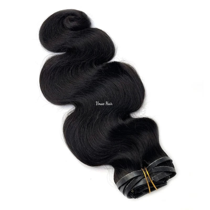 VMAE Wholesale Vietnamese Raw Cuticle Aligned Human Hair PU Invisible Clip Ins Afro Kinky Curly Seamless Clip In Hair Extension
