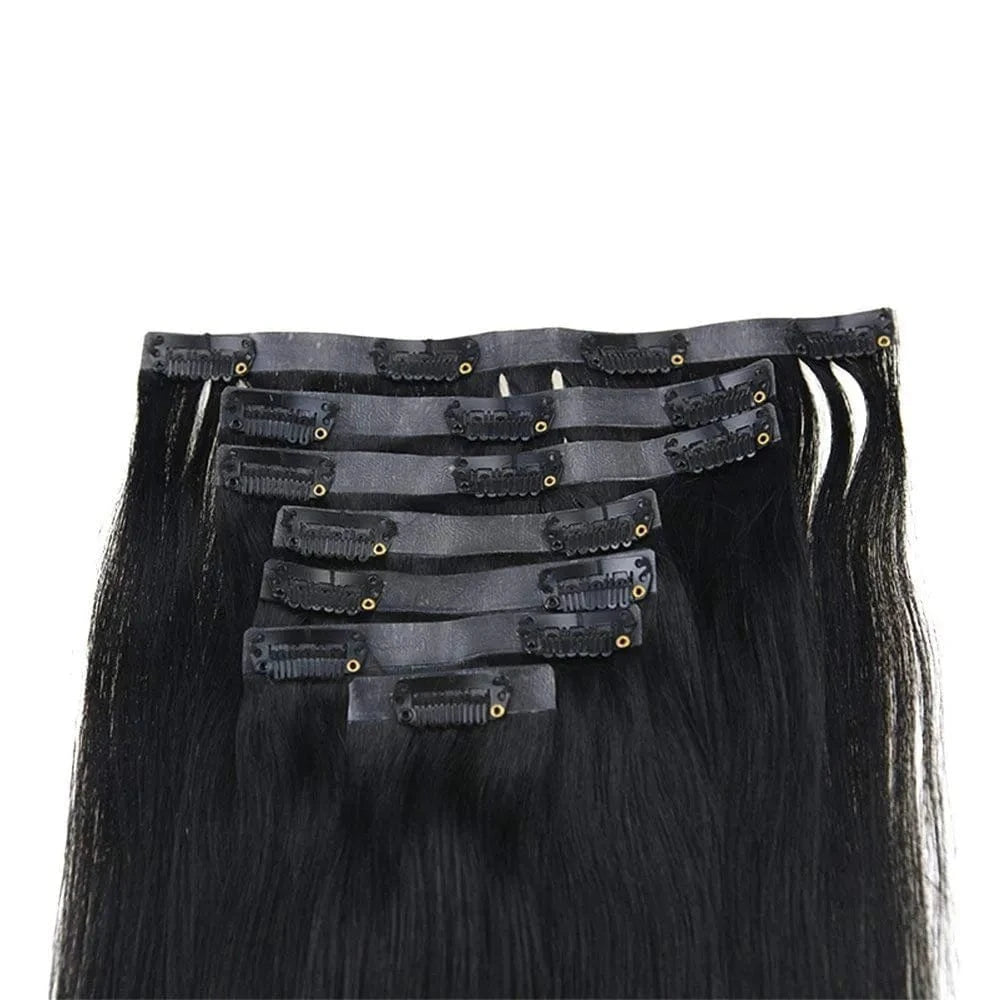 VMAE Wholesale Vietnamese Raw Cuticle Aligned Human Hair PU Invisible Clip Ins Afro Kinky Curly Seamless Clip In Hair Extension