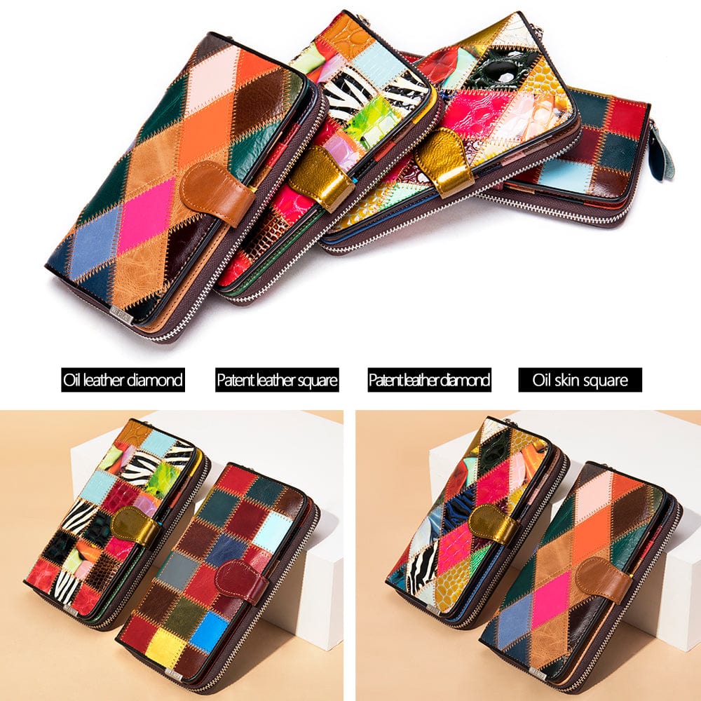 Wallet Long Wallet Genuine Leather Stitch Purse