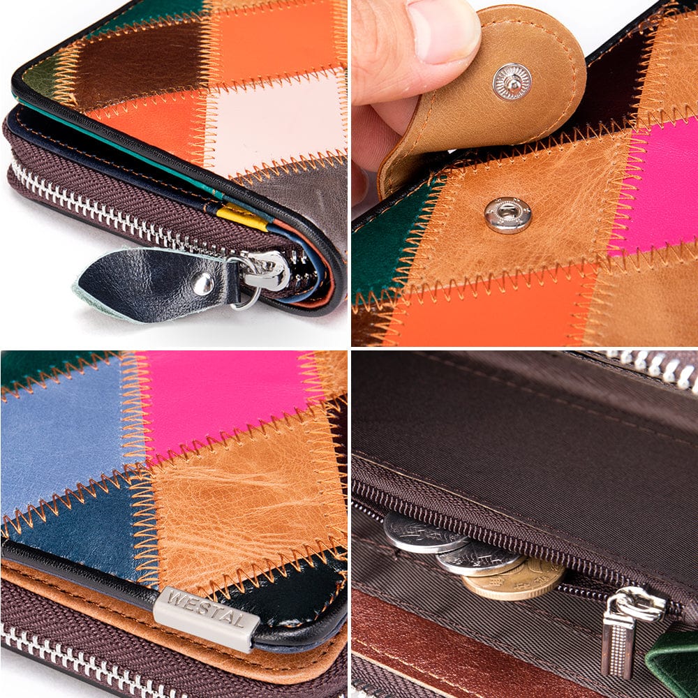 Wallet Long Wallet Genuine Leather Stitch Purse