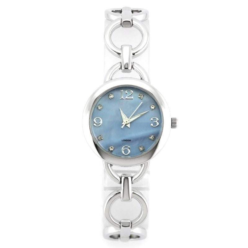 Watch / Blue Mother of pearl watch dial quartz watch for women fancy bracelet with luxury box watch