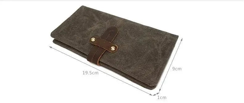 Waxed Canvas Bag Passport Cover Case Phone Rfid Leather Credit Card Holder Waterproof canvas long wallet