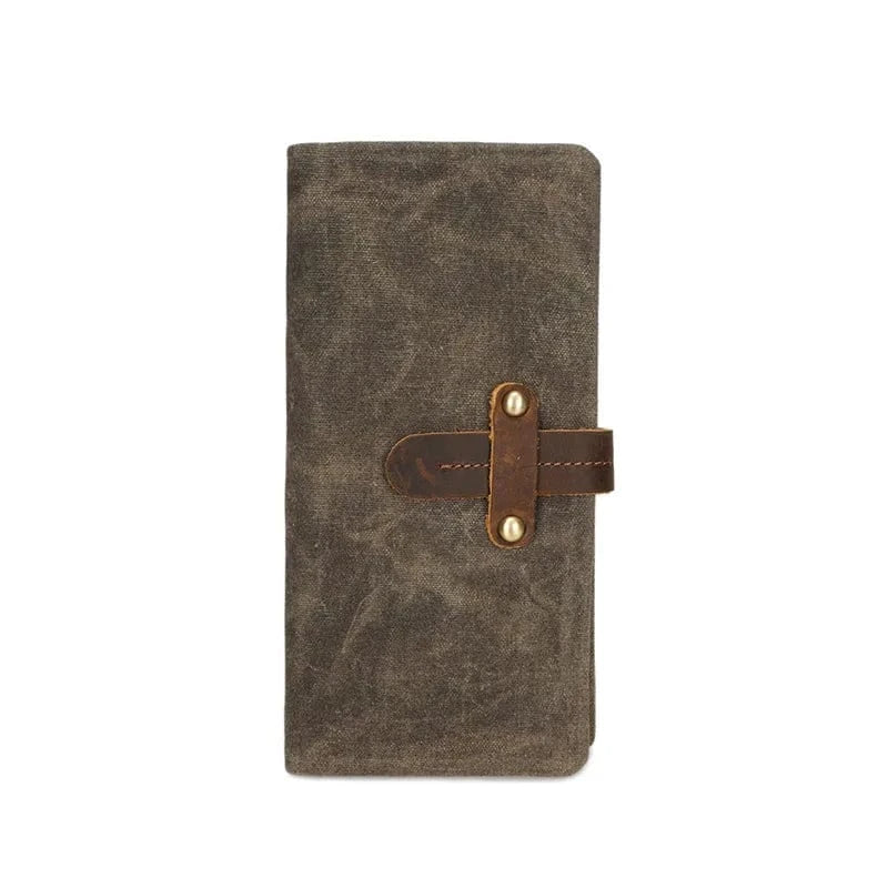 Waxed Canvas Bag Passport Cover Case Phone Rfid Leather Credit Card Holder Waterproof canvas long wallet