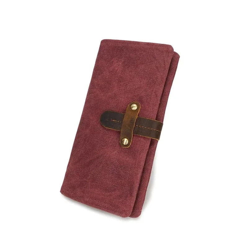 Waxed Canvas Bag Passport Cover Case Phone Rfid Leather Credit Card Holder Waterproof canvas long wallet