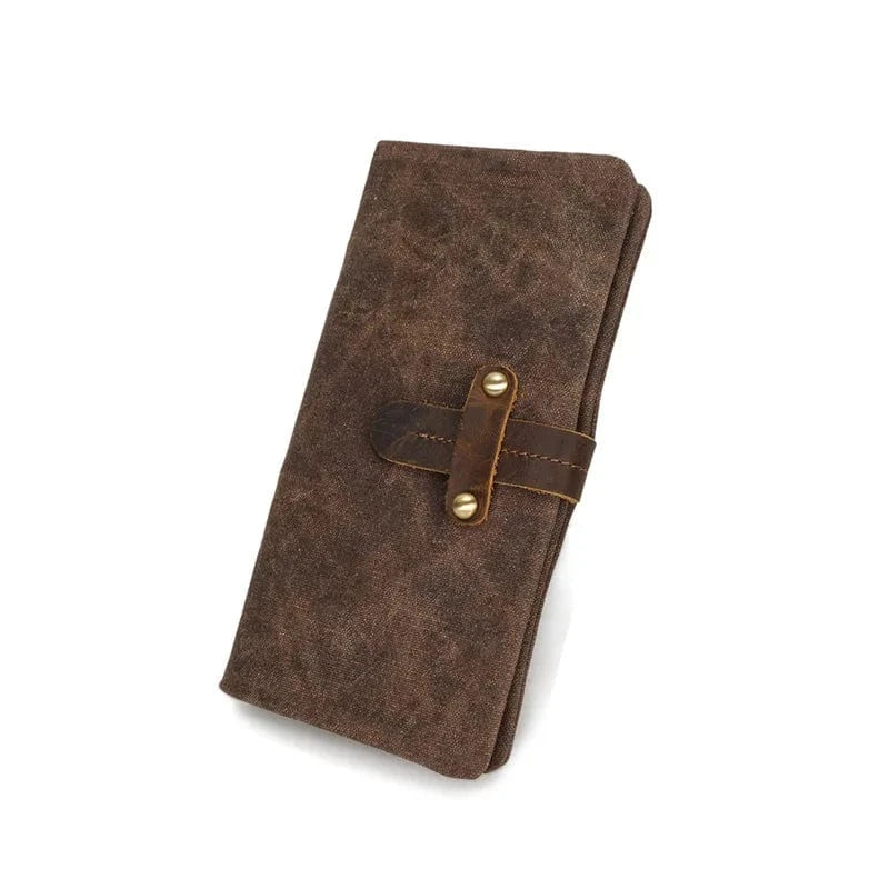 Waxed Canvas Bag Passport Cover Case Phone Rfid Leather Credit Card Holder Waterproof canvas long wallet