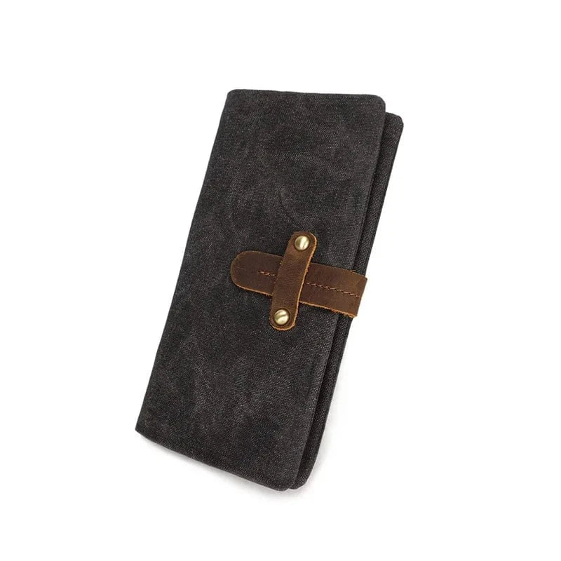 Waxed Canvas Bag Passport Cover Case Phone Rfid Leather Credit Card Holder Waterproof canvas long wallet