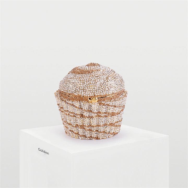 wedding party bridal rhinestone diamond handbag purses cupcake crystal clutch evening bags