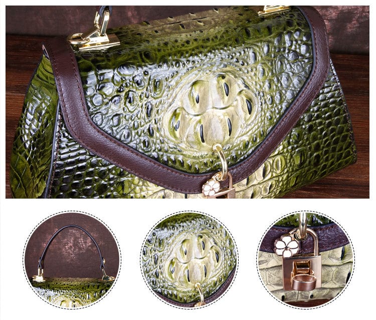 WESTAL crocodile pattern handbag ladies shoulder sling crossbody leather bag cowhide bag genuine leather handbags for women