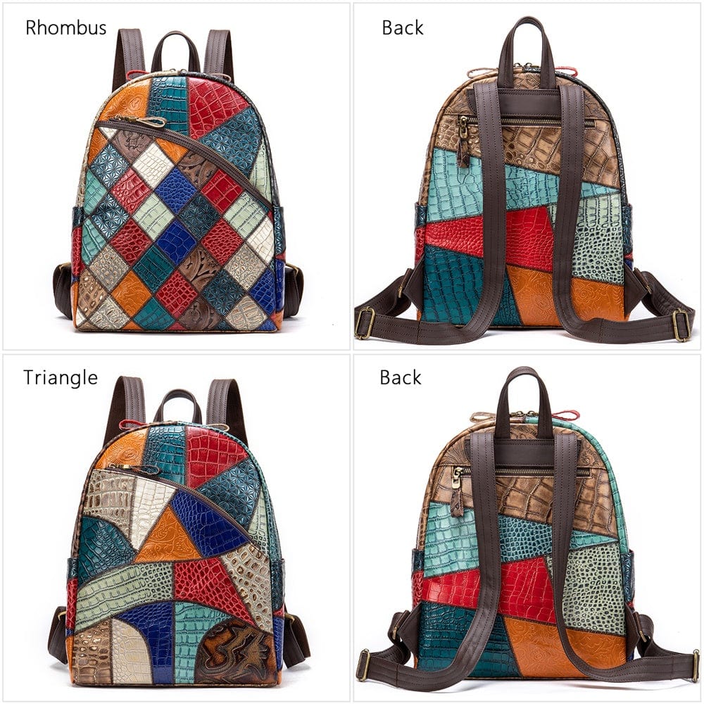 WETSAL Backpack Female Leather Back packs Bag for Women's Leather Backpacks Women Luxury Colorful School Bags for Teenager