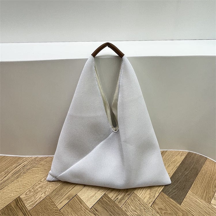 White 2022 Brand Women Tote Hobo Handbag Triangle Design Summer Mesh Net Beach Bag Lightweight Elegant Portable Shoulder Purse