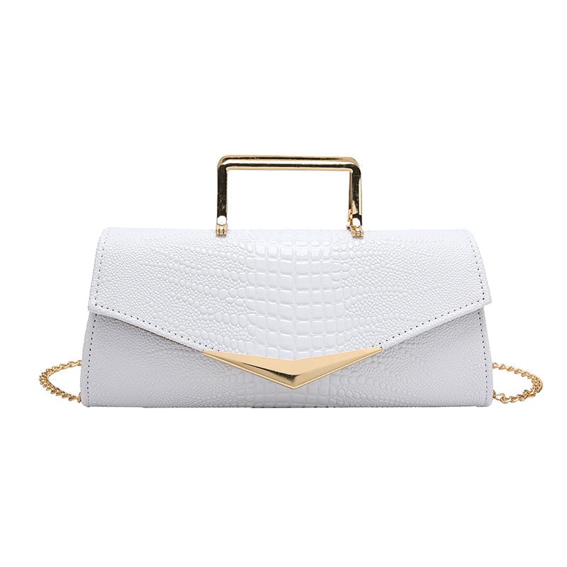 White 2022 Designer Crocodile Handbag Pu Leather Ladies Hand Bags Chains Shoulder Clutch Purse for Women Luxury