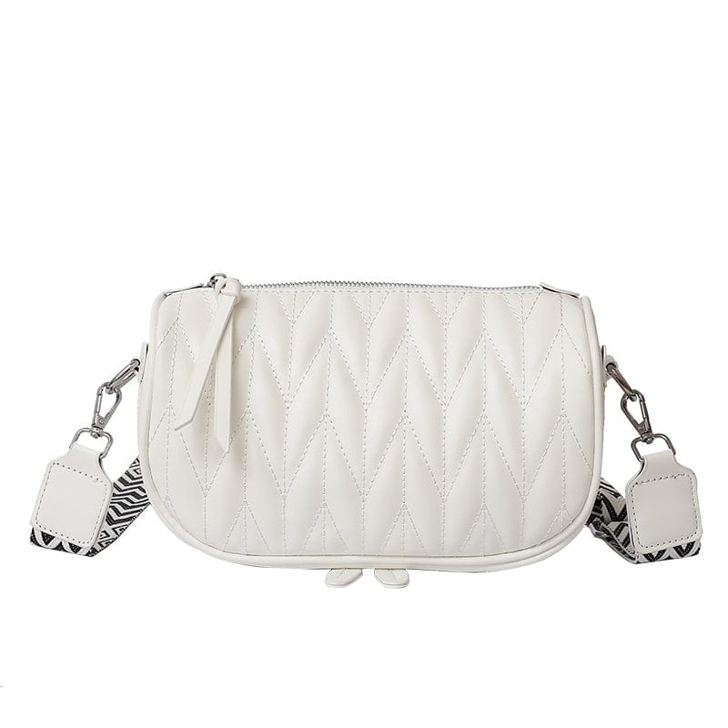 White 2022 Wide Strap Shoulder Purses Small Crossbody Bags PU Leather Bags Women Handbags Ladies Luxury