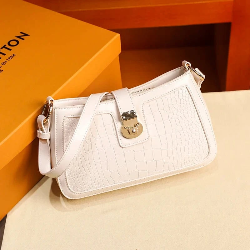 White 2023 hot sale luxury handbag guangdong pu leather purse designs crocodile mini stylish handbags for women