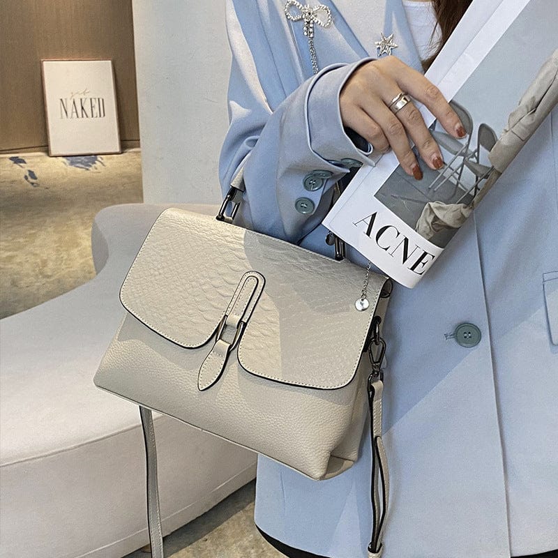 White 6 Colors Trendy 2022 Luxury Handbags for Women Crocodile Pattern Genuine Leather Ladies Crossbody bags Handbags
