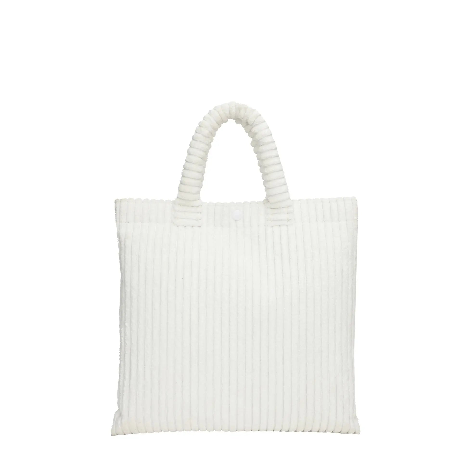 White BUSY GIRL LKQ1001 New Design Large Capacity Corduroy Bag Women's Shoulder Bag Texture Portable Tote Bag