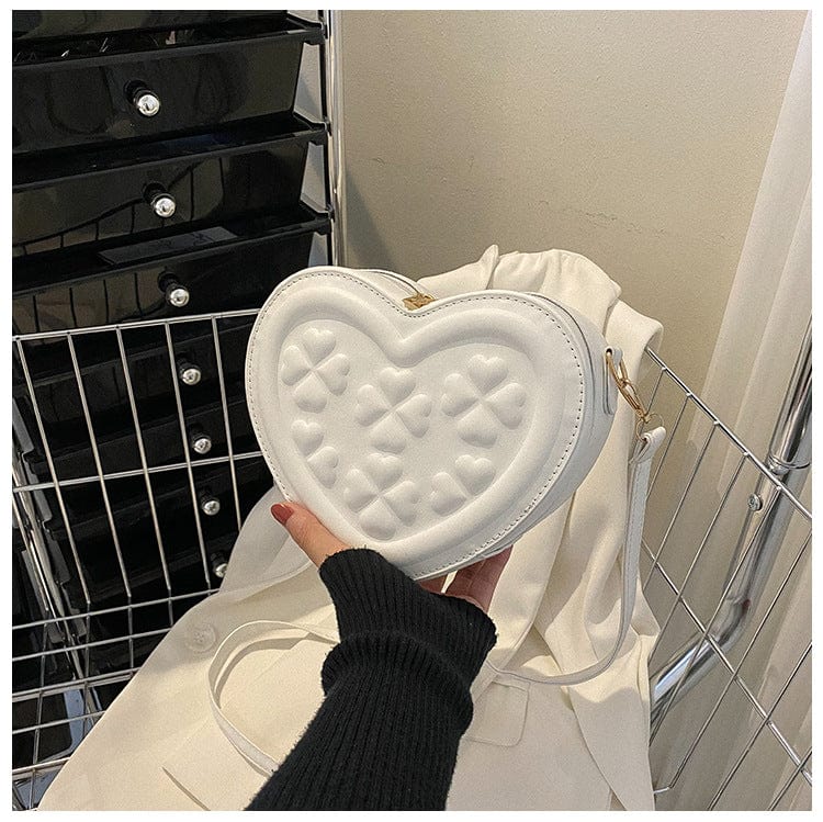White Cute bags women handbags ladies custom logo crossbody bag heart purse