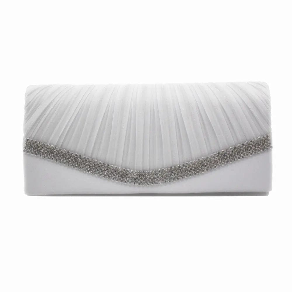 White Factory Direct Supply Spot Pu Color Satin Cloth Matching Ladies Clutch Large Capacity All-match Dinner Evening Bag