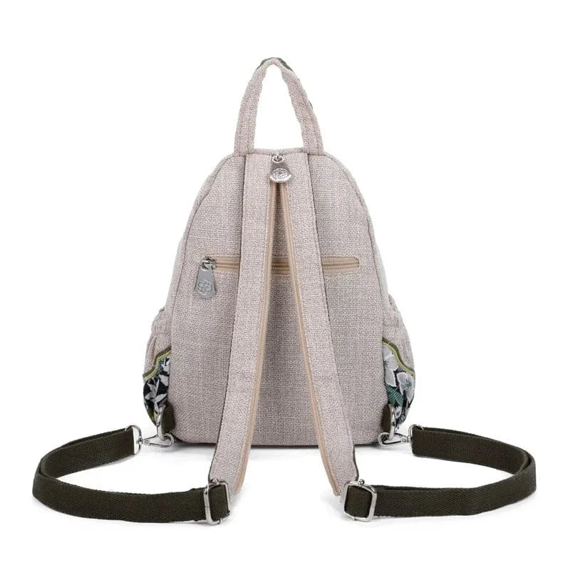 White Girl Embroidery Flora Backpack Casual Backpack Travel ladies bag