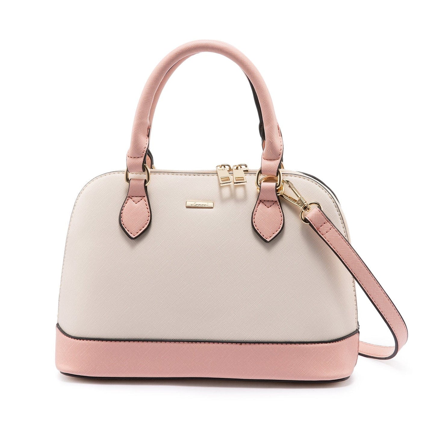 WHITE+pink Lovevook Factory 2022 PU Leather Ladies Hand Bags Classic Top Handle Dome Satchel Bag Elegent Small Shoulder Bags Women Handbags