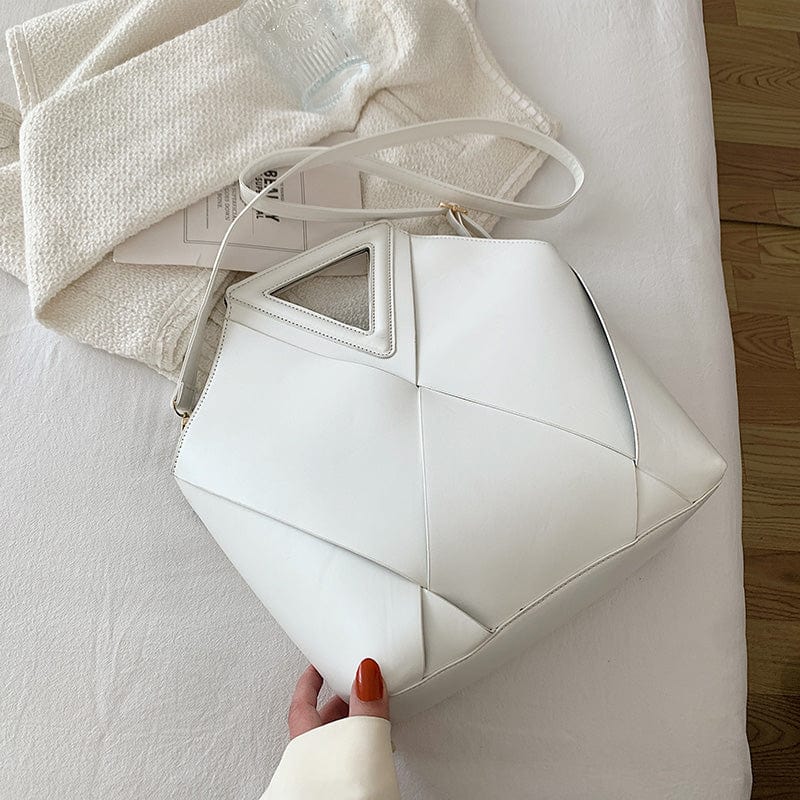 White Pu Leather New Fashion Ladies Shoulder Bags Weave Tote Bag Luxury Purses and Handbags Luxury Women 2022