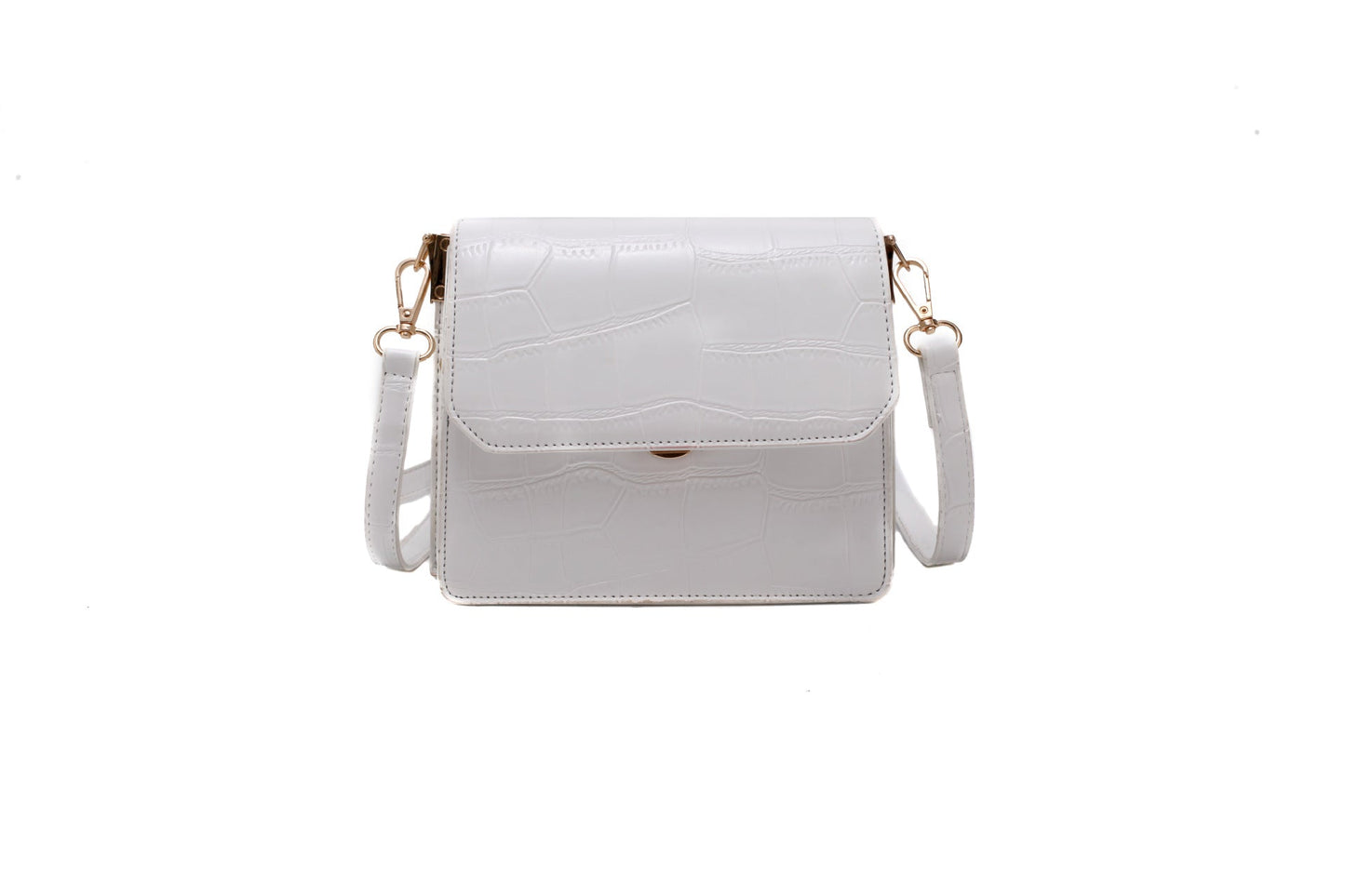 White Stone Pattern Cover Opening PU Leather Adjusted Shoulder Belt Small Summer Fashion Women Handbags