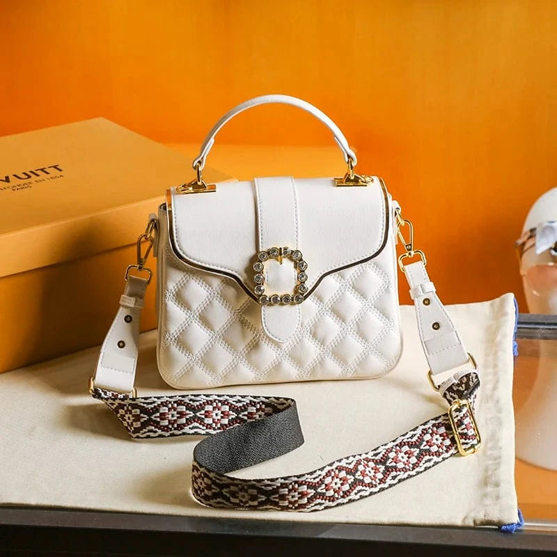 White trendy good quality fashion leather handbag 2023 luxury women bags new design handbag