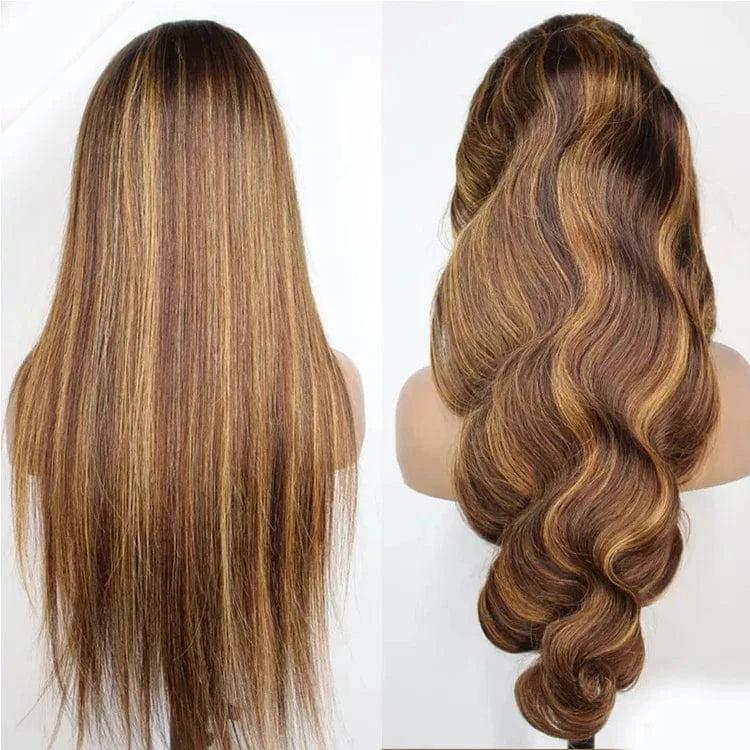 Wholesale 100% Virgin Brazilian Human Hair Frontal Highlight Wigs highlight lace front human hair wig