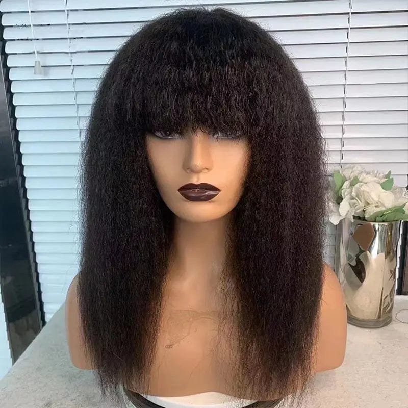 Wholesale 150% Density Yaki Kinky Straight Natural Color Raw Indian Hair Lace Front Wigs for Black Women