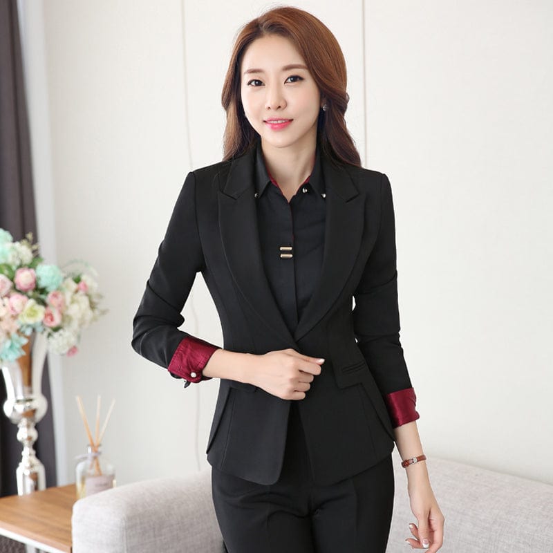 Wholesale 2 Piece Set OEM Formal Pant Suit Smooth Fabric Big size Blazer Office Lady Uniform Designs Women Business Sets