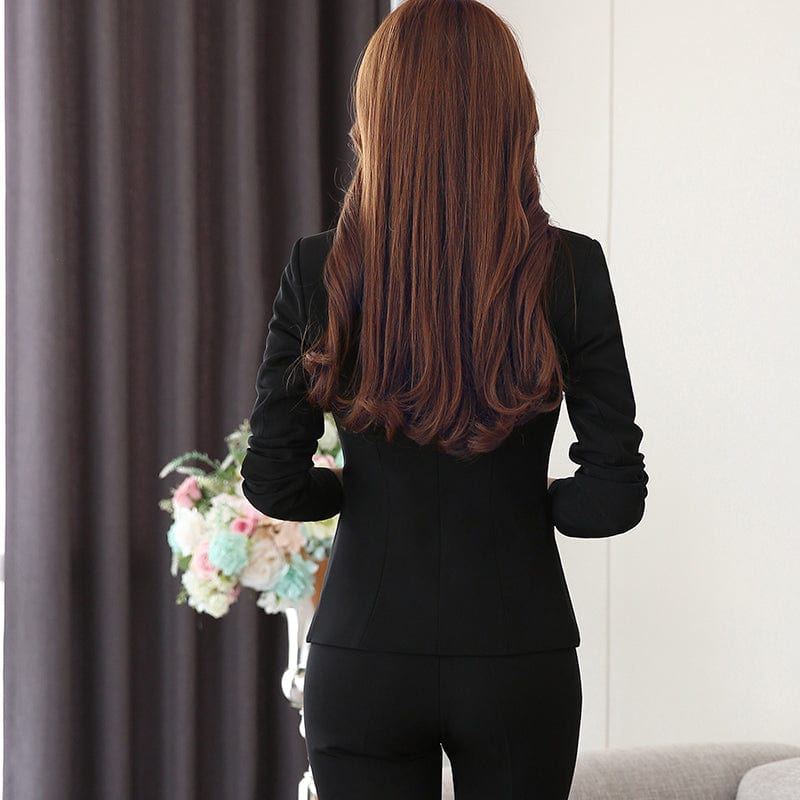 Wholesale 2 Piece Set OEM Formal Pant Suit Smooth Fabric Big size Blazer Office Lady Uniform Designs Women Business Sets