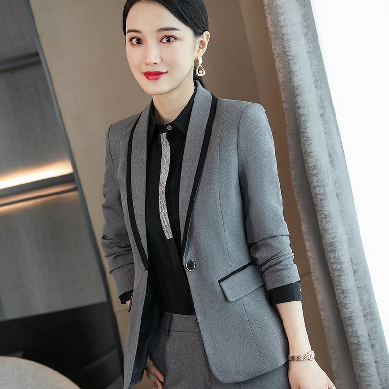 Wholesale 2 Piece Suits High quality Business Women Pant Suit Fashion Formal Lady Office Suit Blazer and Trousers Work clothes