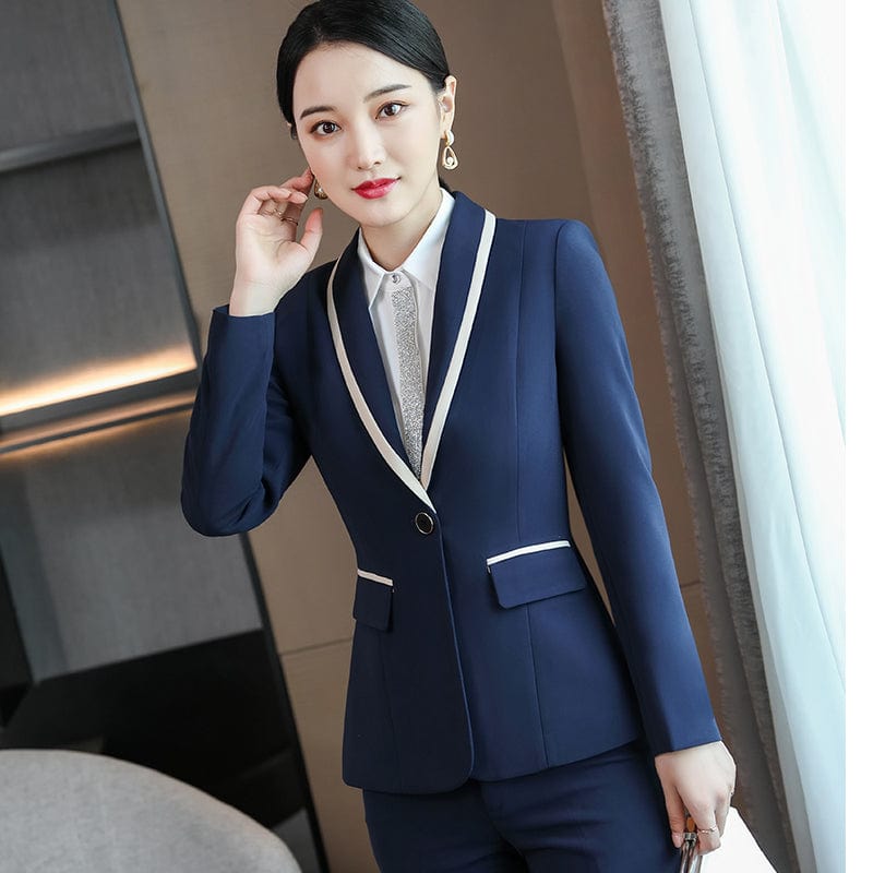 Wholesale 2 Piece Suits High quality Business Women Pant Suit Fashion Formal Lady Office Suit Blazer and Trousers Work clothes