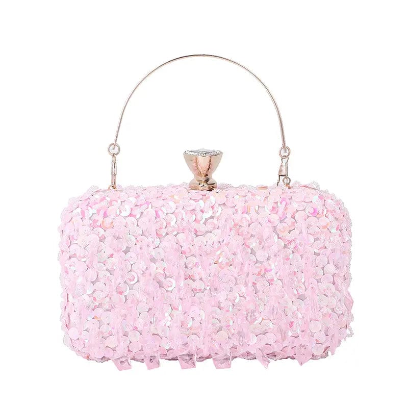 Wholesale 2022 Channeling Beads Hanging Diamond Evening Clutch Purse New Laser Sequins Crystal Metal Hand Dinner Bag Woman