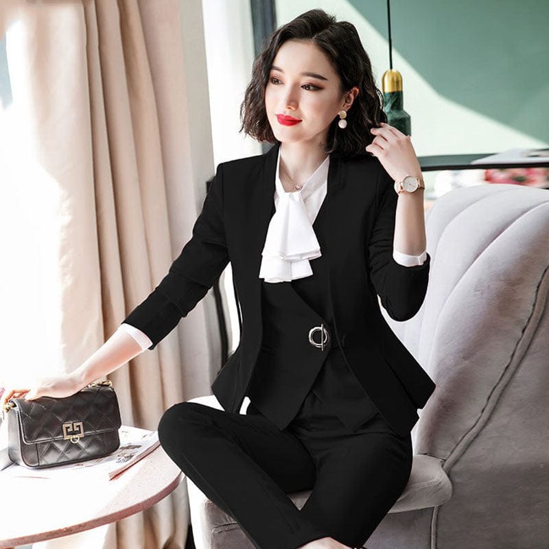 Wholesale 3 Pieces Pant Suit Women Quality Office Ladies Work Wear Women Formal Suits Female Blazer Jacket Vest trousers