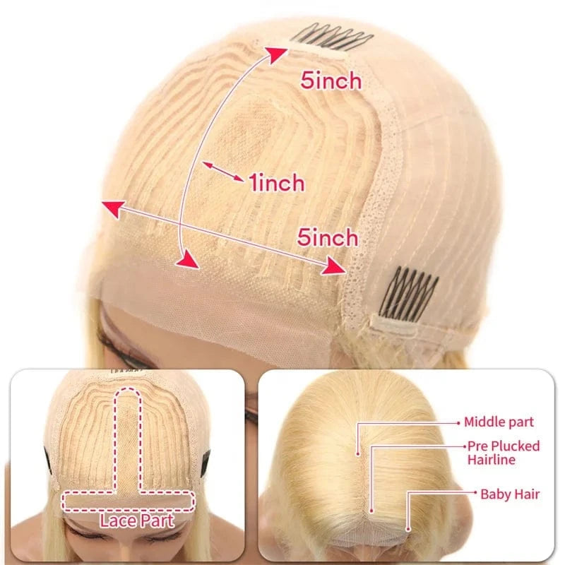 Wholesale 613 Blonde Frontal Wigs Brazilian Hair Natural Cheap Long Bone Straight Human Hair Wigs Lace Front For Black Women