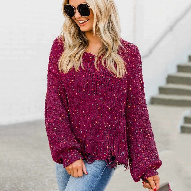 Wholesale Autumn And Winter New Long Sleeve Plus Size Multicolor Casual Sweaters Top Round Neck Pullover Sweater Women