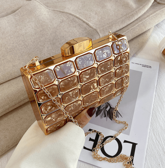 Wholesale beautiful luxury shoulder bag metal clutch party bags evening purse for ladies