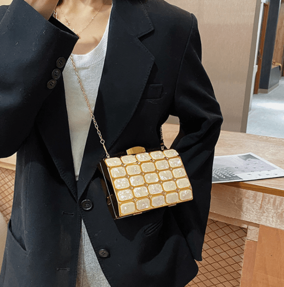 Wholesale beautiful luxury shoulder bag metal clutch party bags evening purse for ladies