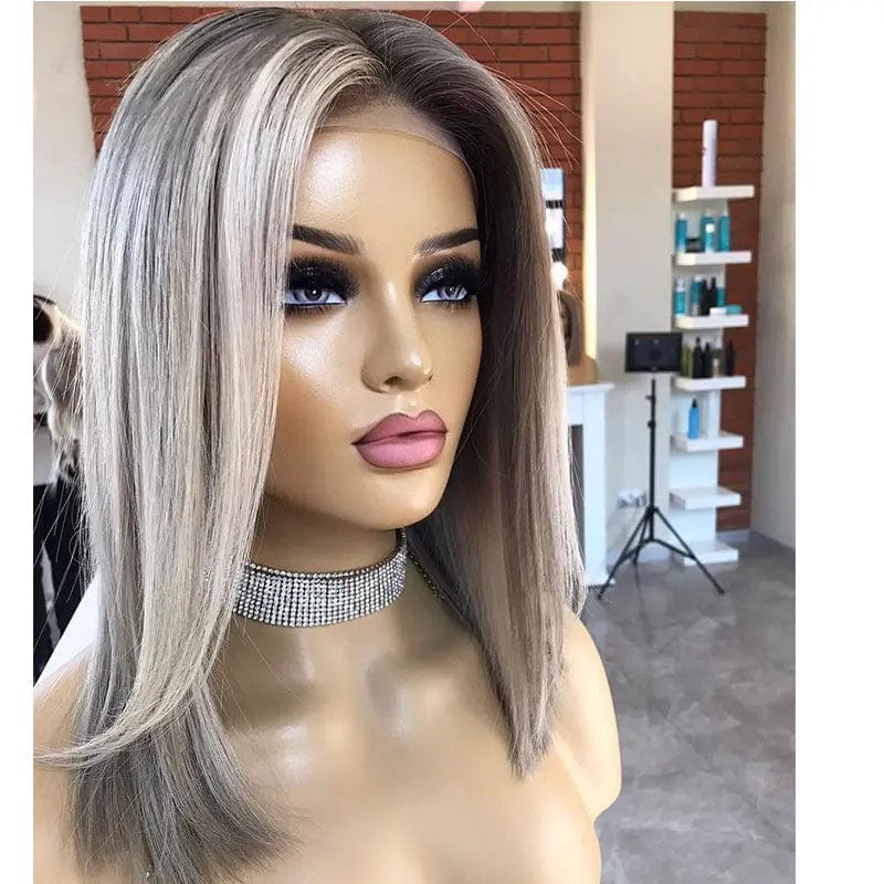 Wholesale Bob Wigs Highlight Ash Blonde Natural Wave European Human Hair 13*4 Lace Front Wigs for Women