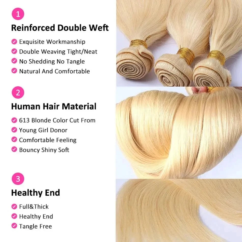 Wholesale Brazilian Human Hair Bundles,Straight 613 Virgin Hair Bundles Weaves,Raw Virgin Blonde Hair Bundles