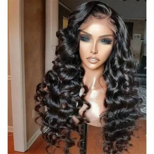 Wholesale Brazilian Human Hair Lace Front Wig,Loose Wave Virgin Hair Lace Wig For Black Women,Pre Pluck Lace Wig With Baby Hair