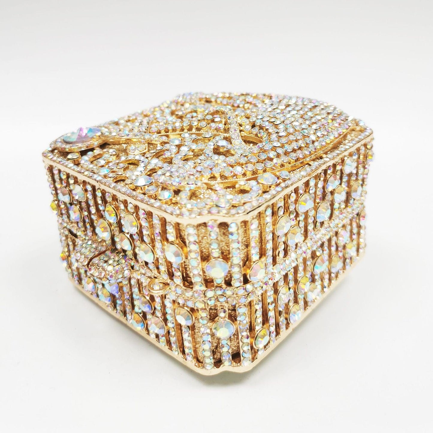 Wholesale Bridal Wedding Ladies Party Clutch Purse Hollow Out Good Quality Small Square Boutique Crystal Clutches