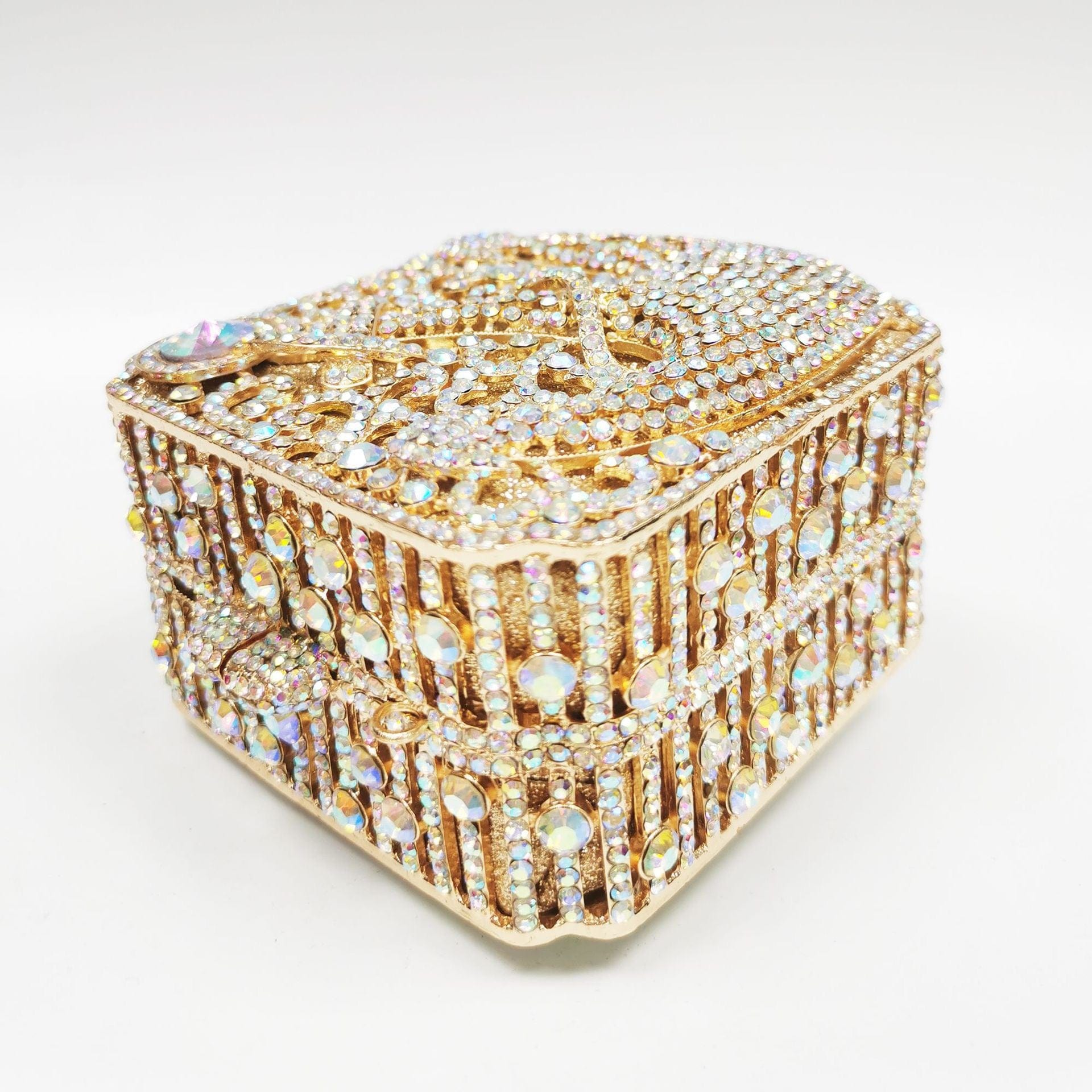 Wholesale Bridal Wedding Ladies Party Clutch Purse Hollow Out Good Quality Small Square Boutique Crystal Clutches